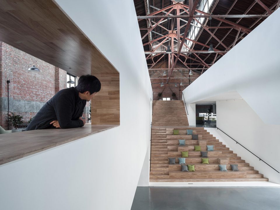 the renovation of old train factory to crrc 1897 creative display center china by project