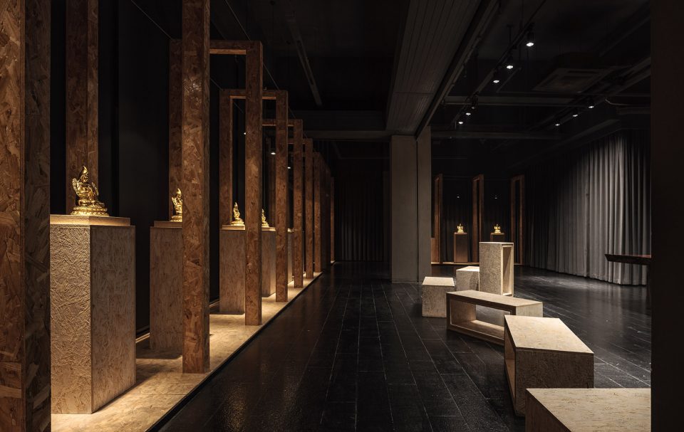 Gold foil art museum Wuhan China by Allsymbol Design Firm