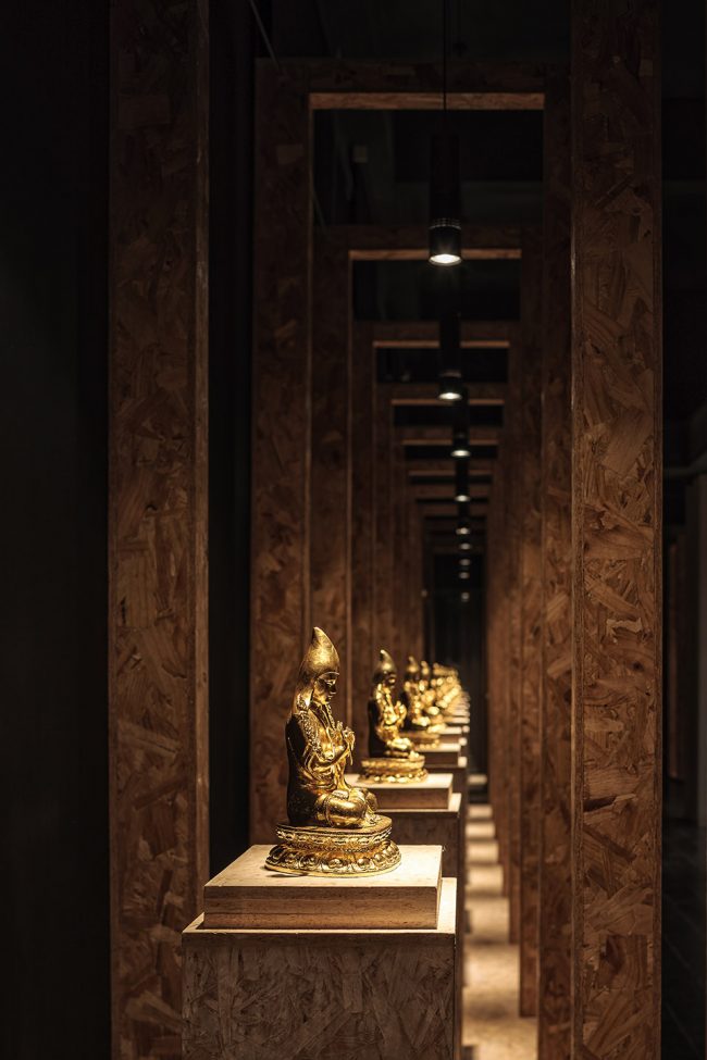 Gold foil art museum Wuhan China by Allsymbol Design Firm