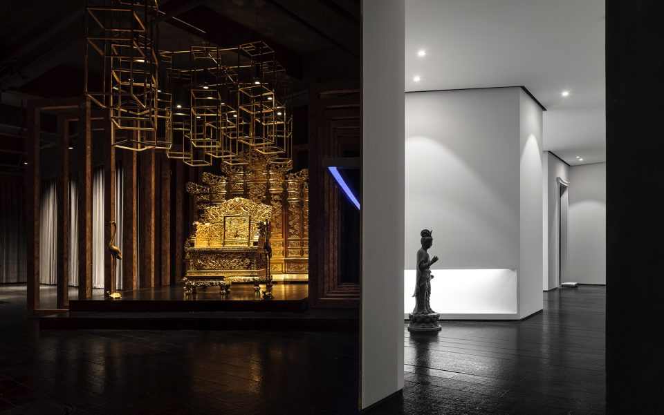 Gold foil art museum Wuhan China by Allsymbol Design Firm