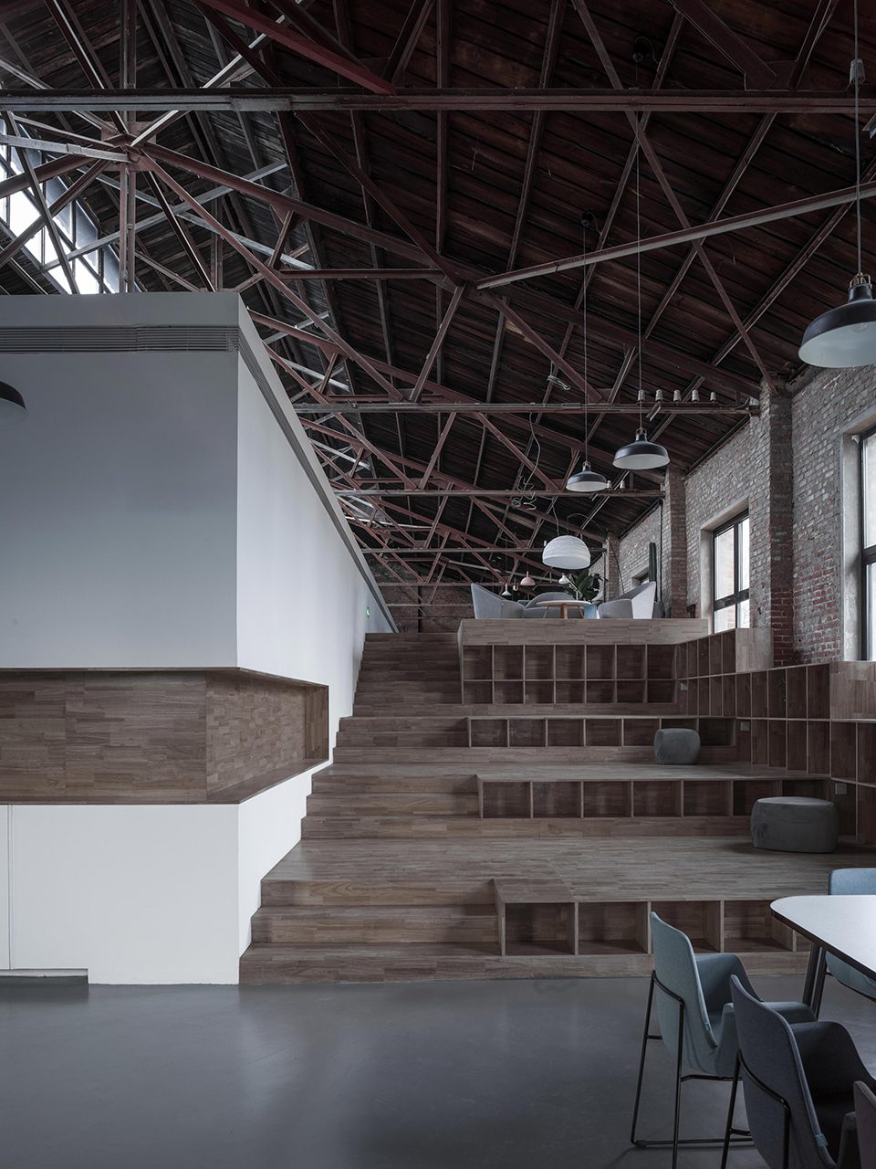 the renovation of old train factory to crrc 1897 creative display center china by project