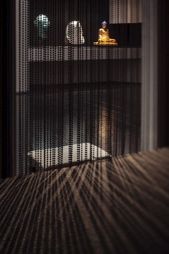Gold foil art museum Wuhan China by Allsymbol Design Firm