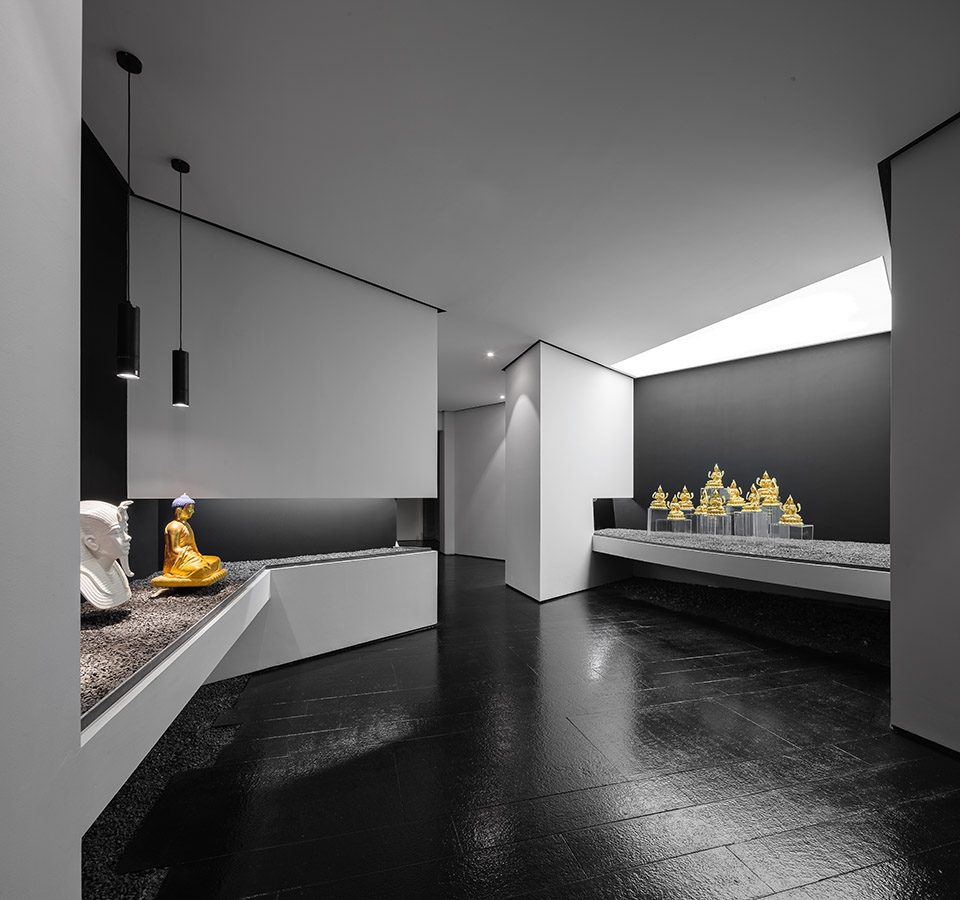 Gold foil art museum Wuhan China by Allsymbol Design Firm