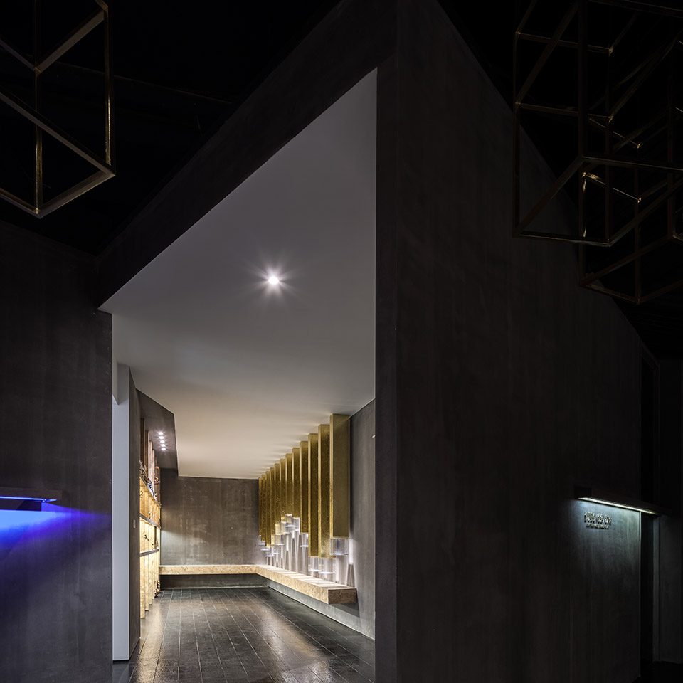 Gold foil art museum Wuhan China by Allsymbol Design Firm
