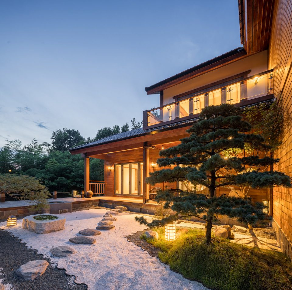 Chinese style3 wood structure resort villa