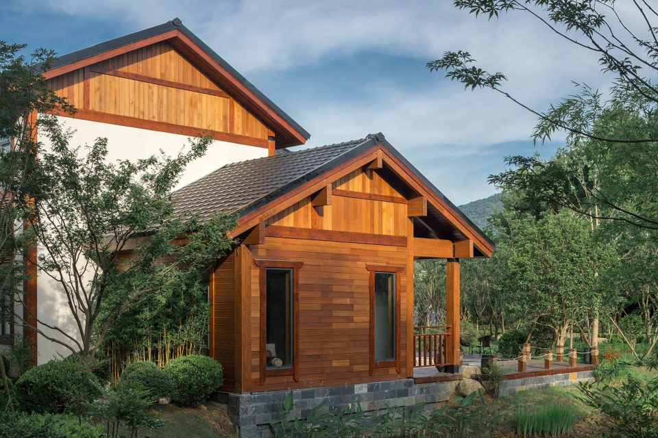 Chinese style5 wood structure resort villa
