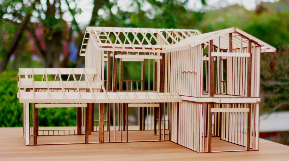 model wood structure resort villa