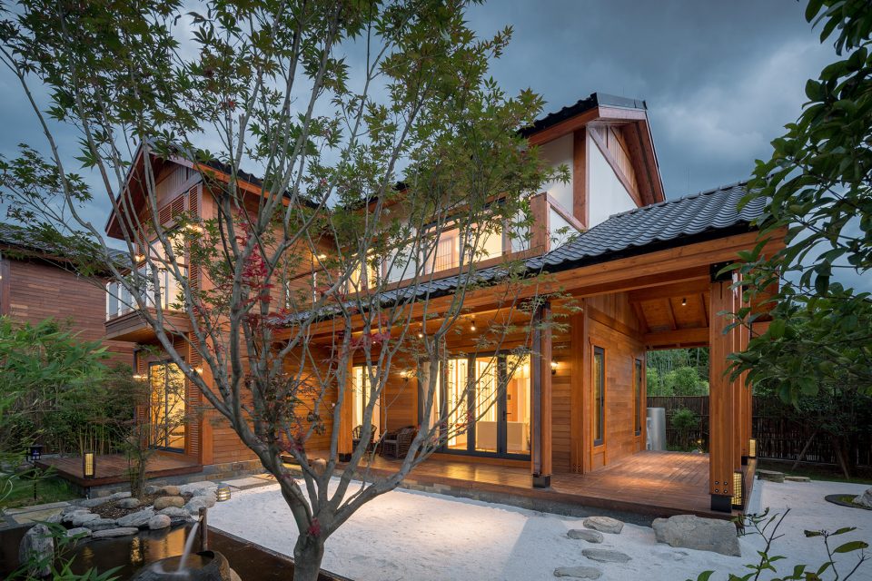 Japanese style2 wood structure resort villa
