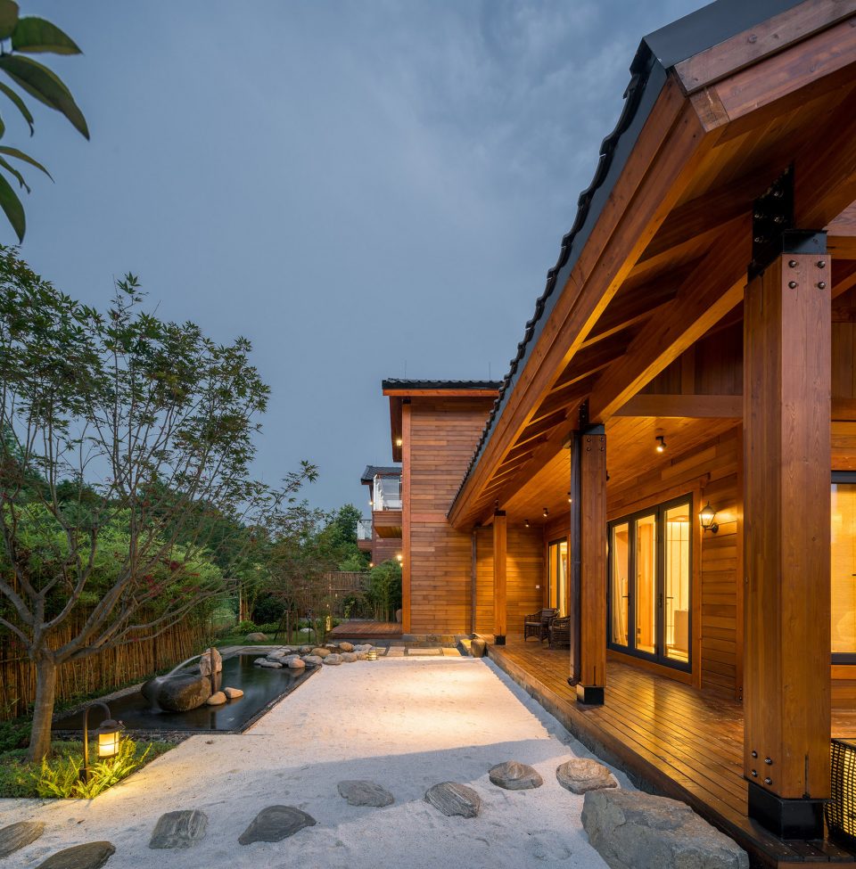 Japanese style3 wood structure resort villa