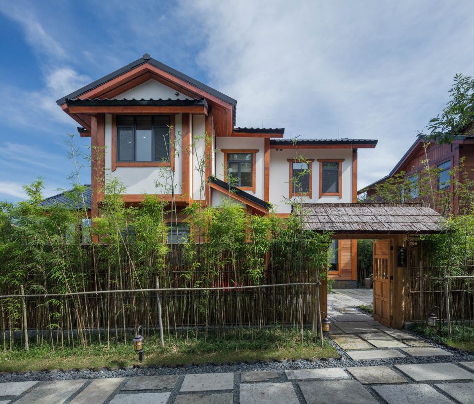 Japanese style4 wood structure resort villa