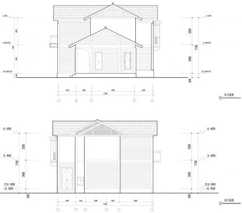 Japanese style elevation2 wood structure resort villa