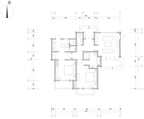 American style plan wood structure resort villa