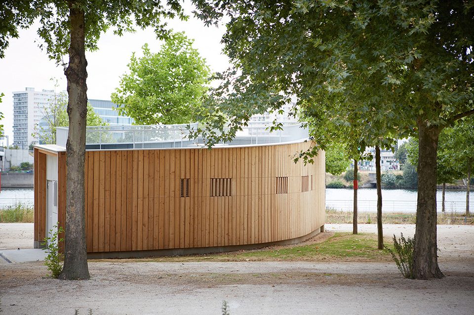 3 Pavilions in Park Along the River Seine by h2o architectes