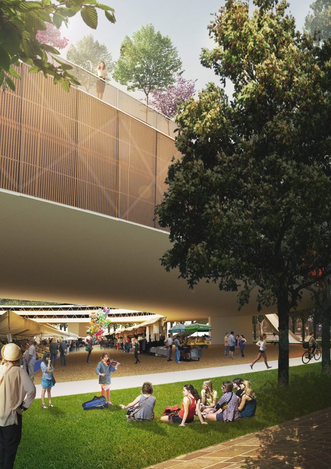 Urban Green Ring with a Multi storey Carpark inside by AS DOES