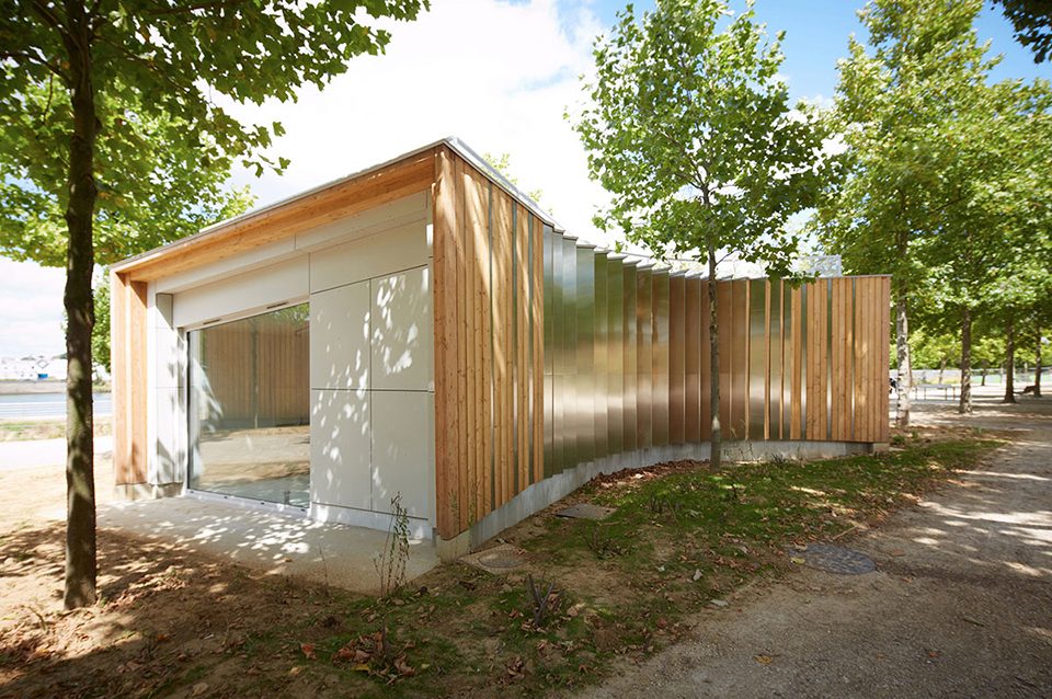 3 Pavilions in Park Along the River Seine by h2o architectes