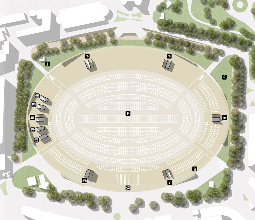 Urban Green Ring with a Multi storey Carpark inside by AS DOES