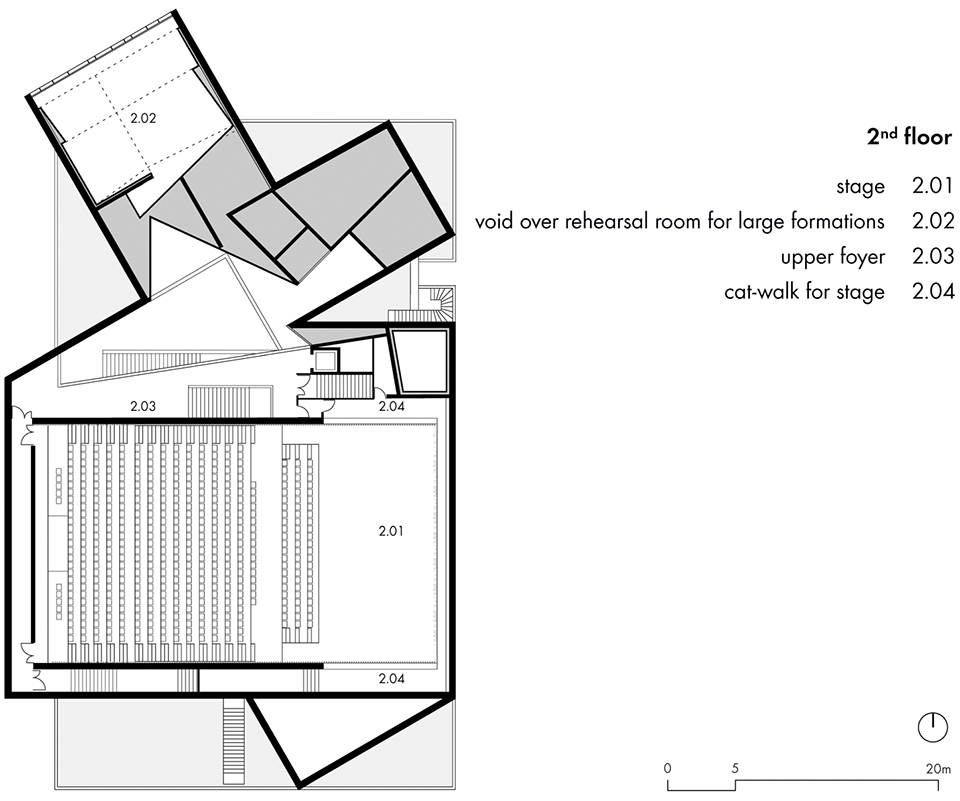 allende performance hall and rehearsal studios in mons en baroeul by dominique coulon associes