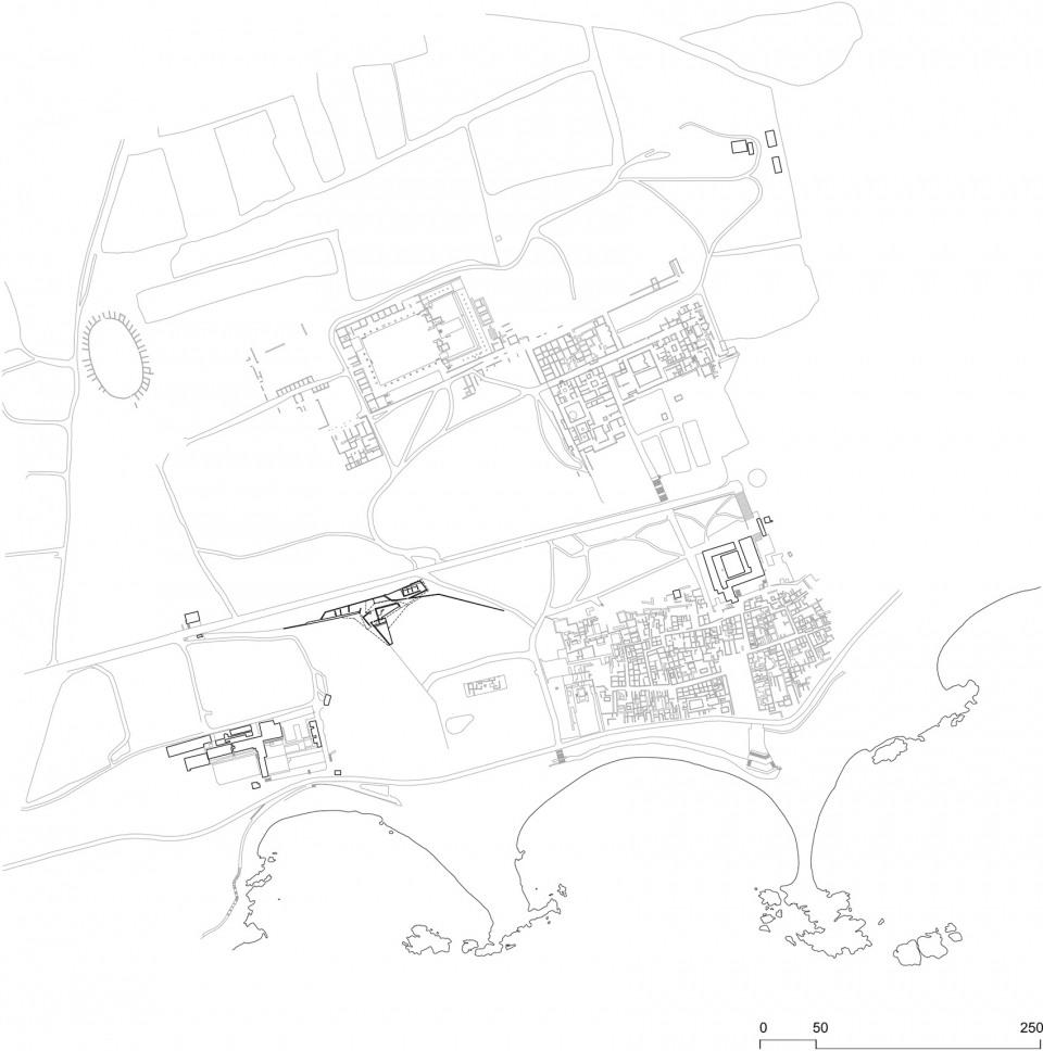 visitors center at the archaeological site of empuries by fuses viader arquitectes
