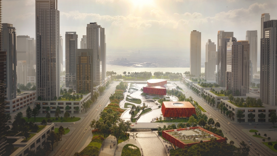 The Asian Games Athlete Village International Zone Powerhouse Company and Benthem Crouwel Architects