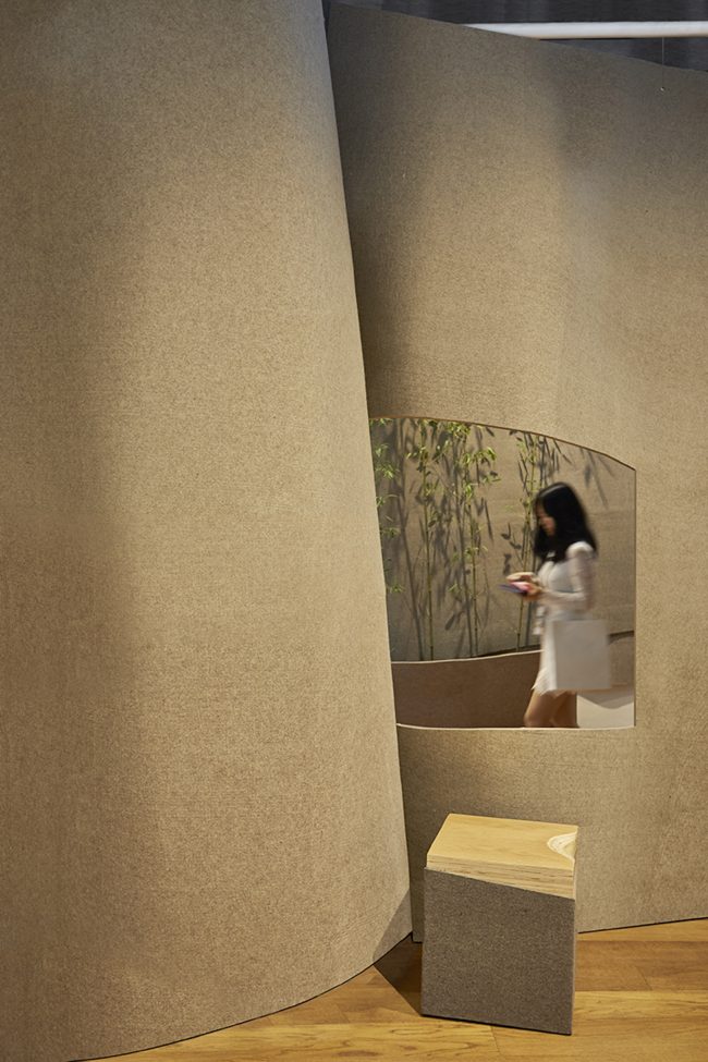 The suspended felt pavilion China by META Project