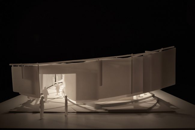 The suspended felt pavilion China by META Project