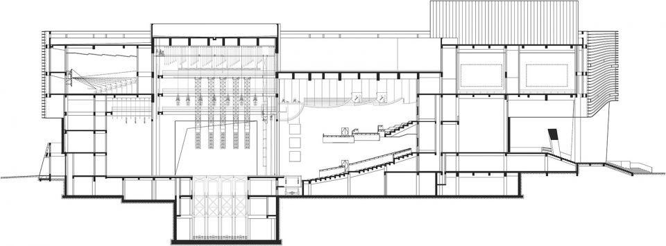 ground floor plan of the concert hall▼音乐厅剖面图a,section a
