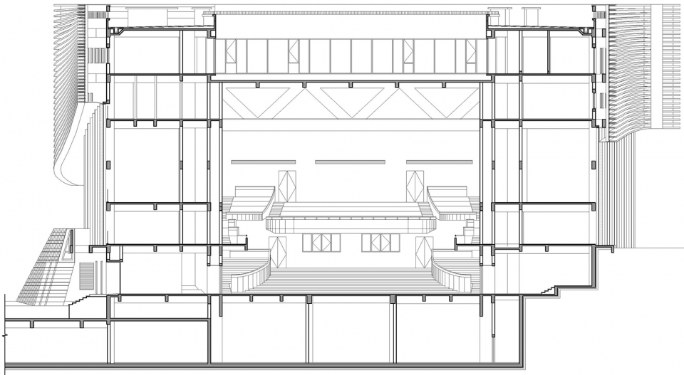 ▼音乐厅剖面图b,section b of the concert hall项目名称: 浙江音乐