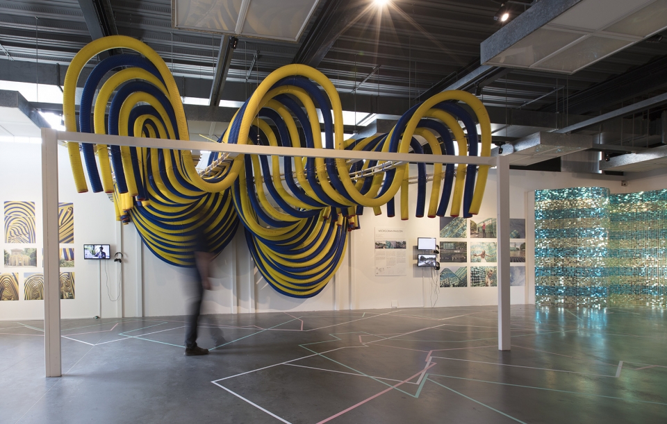 fantastical architecture art and design neon in the studio