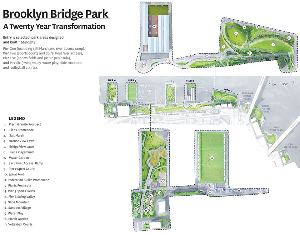 2018 asla general design award of excellence:brooklyn bridge park by michael van valkenburgh associates inc