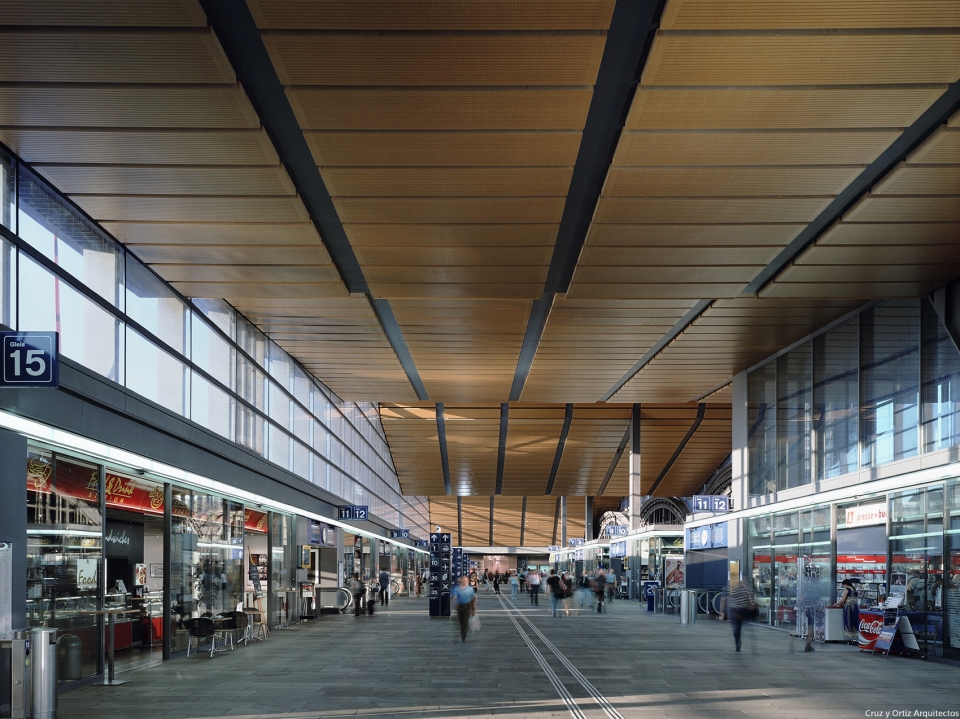 basel sbb railway station by cruz y ortiz arquitectos