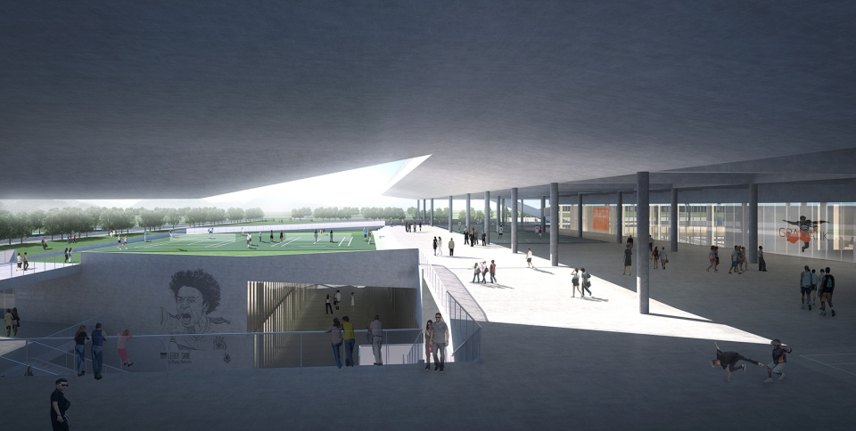dalang culture and sports center china by cube design