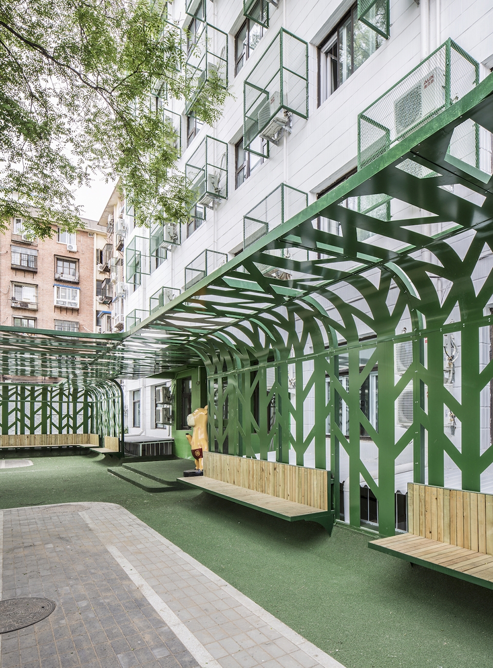 tree courtyard youth community china by mat office