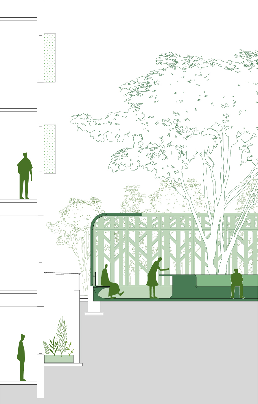 tree courtyard youth community china by mat office