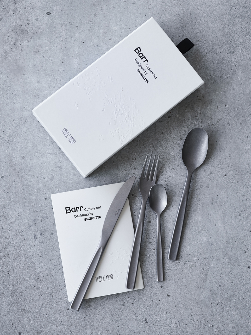 cutlery set for restaurant barr by snohetta