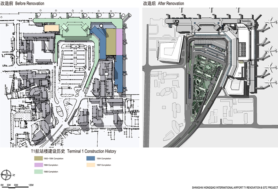 Hongqiao International Airport T1 Renovation and GTC / ECADI