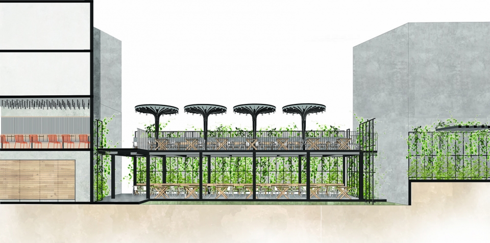 sunrise garden restaurant by m9 design studio