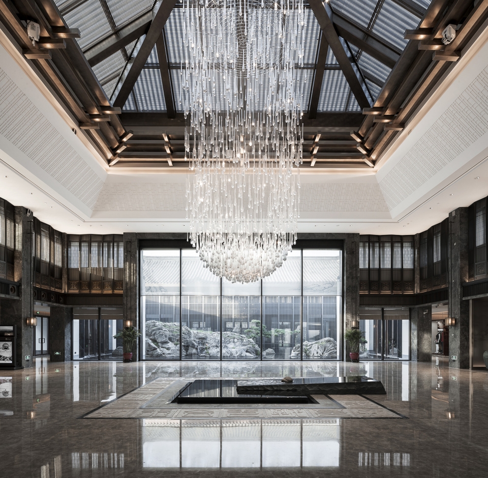the new lobby in shaoxing hotel reconstruction and upgrading project china by architectural design and research institute of zhejiang uni...
