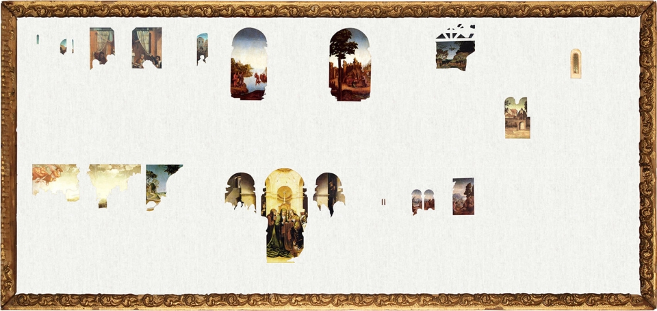 the garden of framed scenes by the open workshop