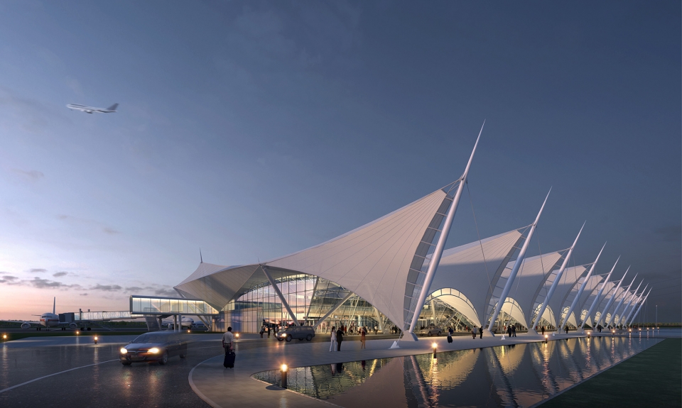 terminal building of yueyang sanhe airport china by tao zhi studio architectural design and research institute of scut