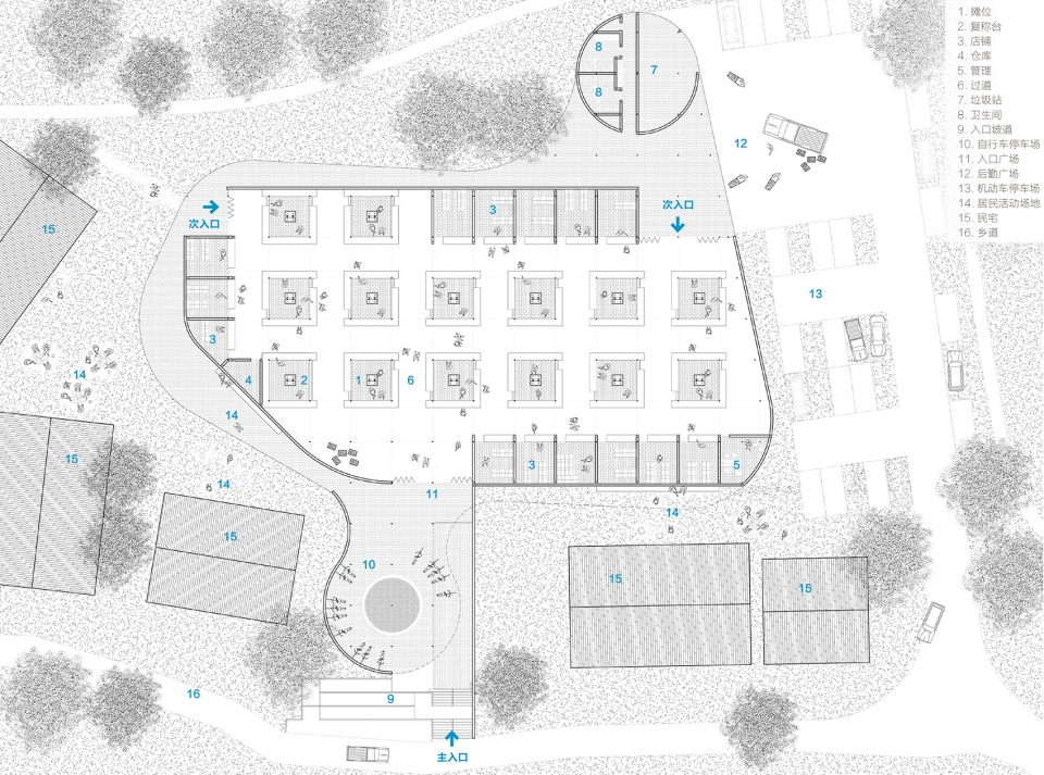 fresh food theatre vegetable market of longba town china by describing architecture studio