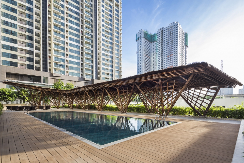 vinata bamboo pavilion by vo trong nghia architects