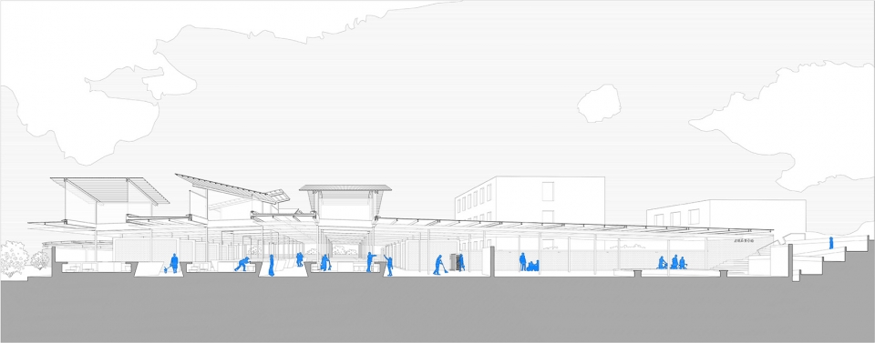 fresh food theatre vegetable market of longba town china by describing architecture studio