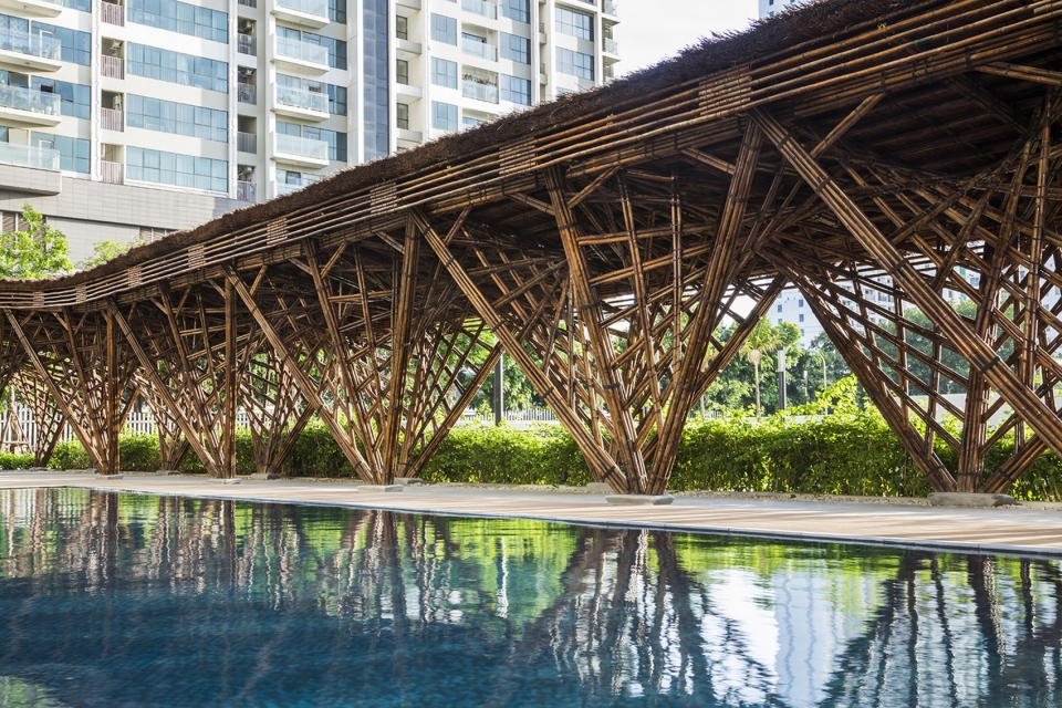 vinata bamboo pavilion by vo trong nghia architects