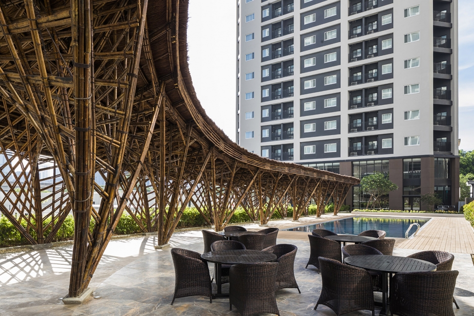 vinata bamboo pavilion by vo trong nghia architects