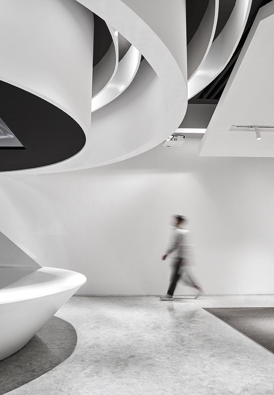 emtek letter testing exhibition hall by zones design studio