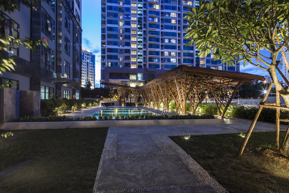 vinata bamboo pavilion by vo trong nghia architects
