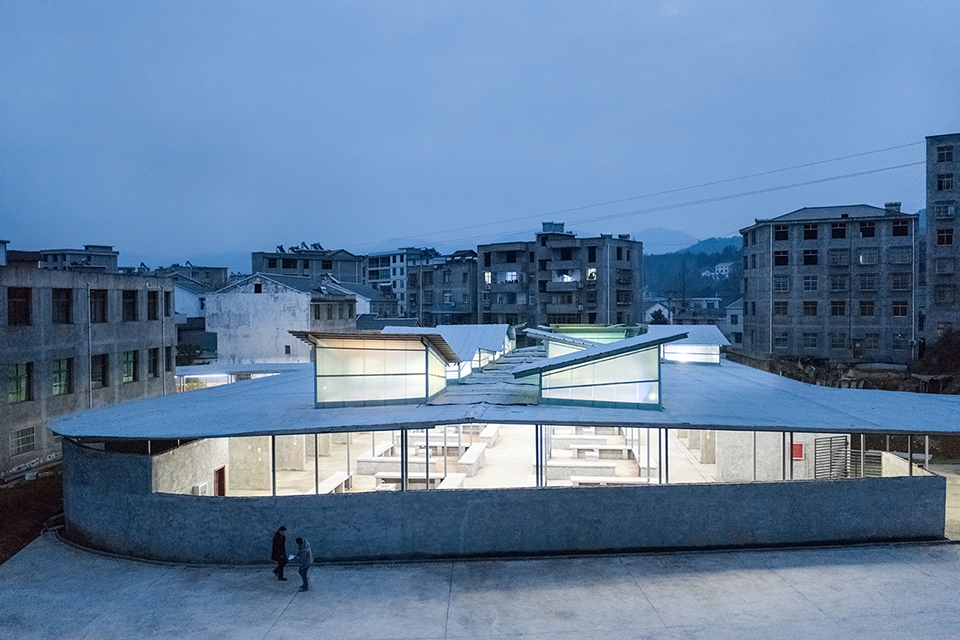 fresh food theatre vegetable market of longba town china by describing architecture studio