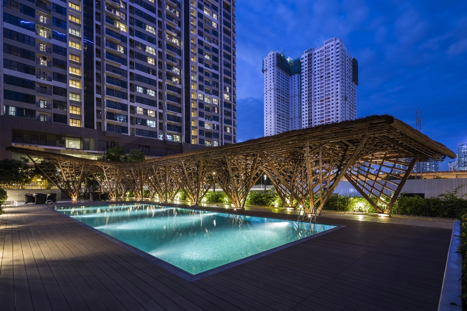 vinata bamboo pavilion by vo trong nghia architects