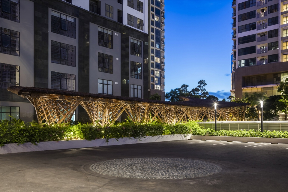 vinata bamboo pavilion by vo trong nghia architects