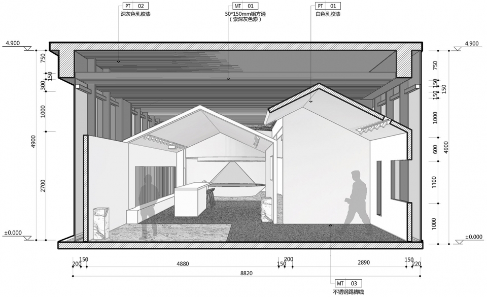 emtek letter testing exhibition hall by zones design studio